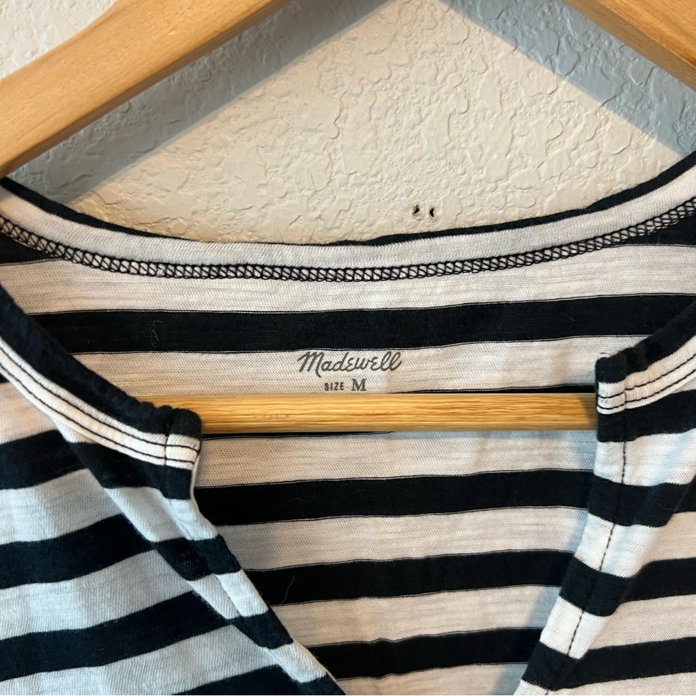Madewell Striped Mwah Long Sleeve Tee M - Picture 4 of 5